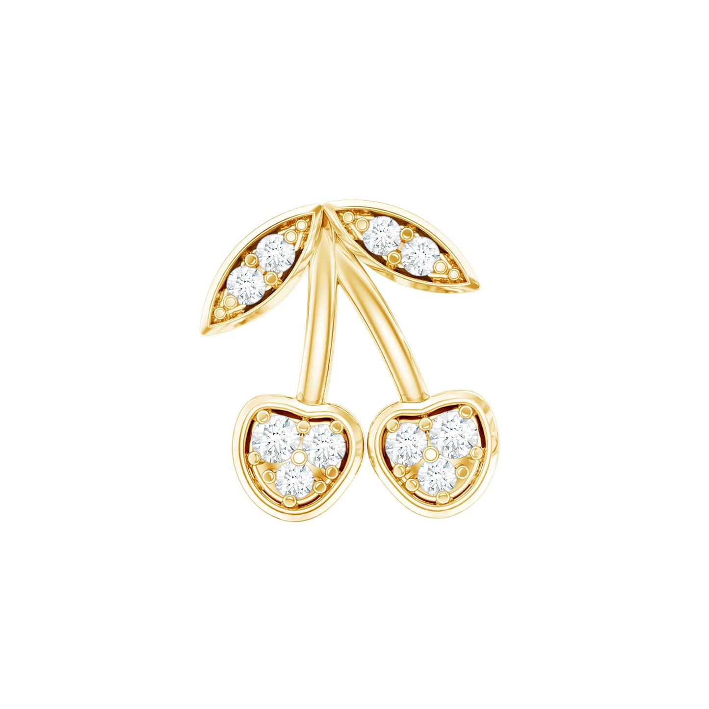Diamond Cherry Fruit Earring for Helix Piercing
