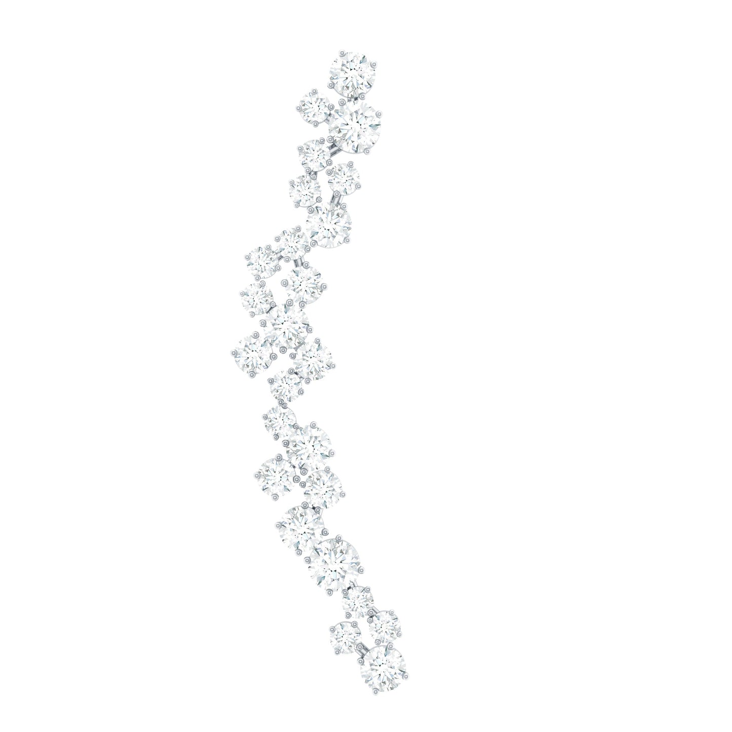 Diamond Cluster Climber Earring for Helix Piercing