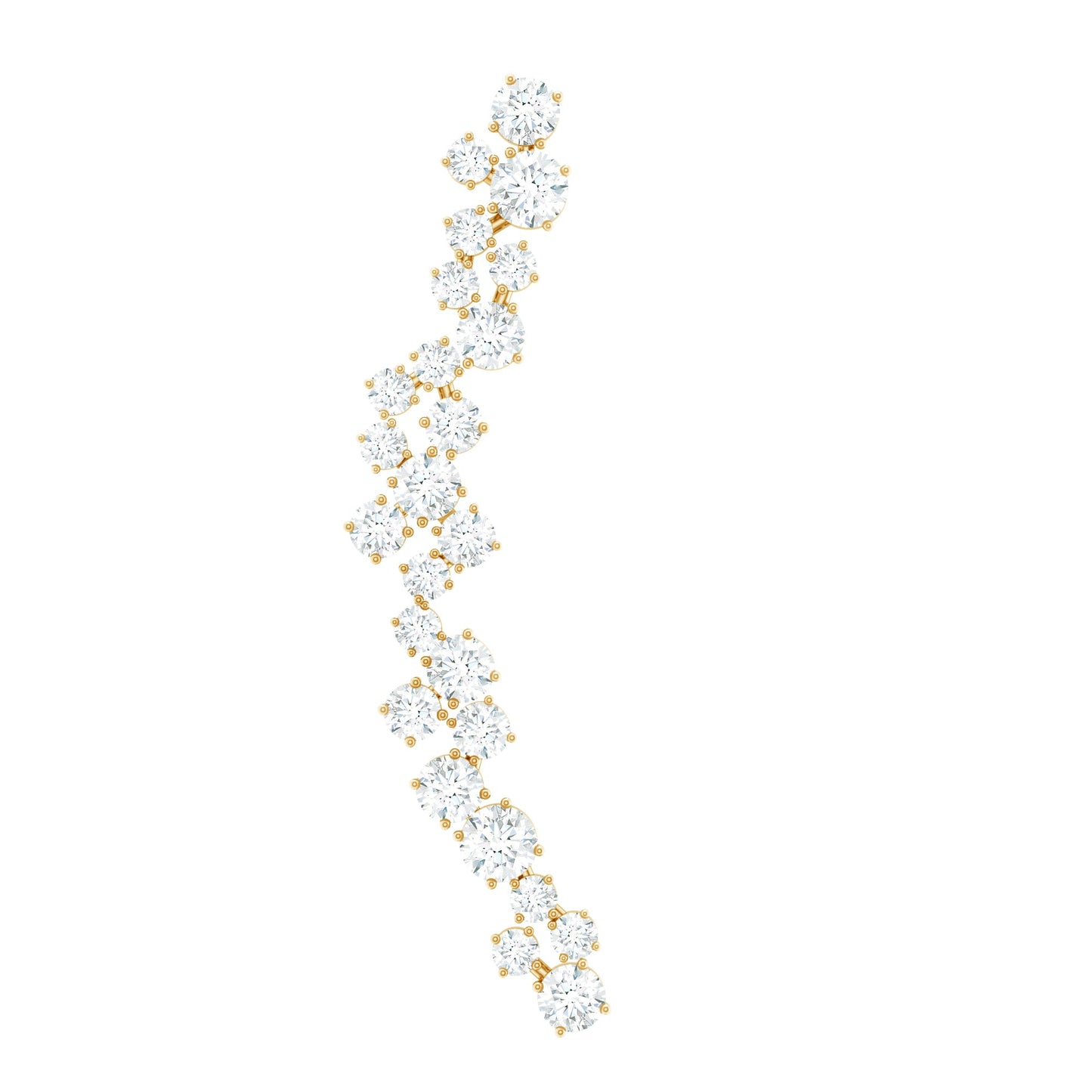 Diamond Cluster Climber Earring for Helix Piercing