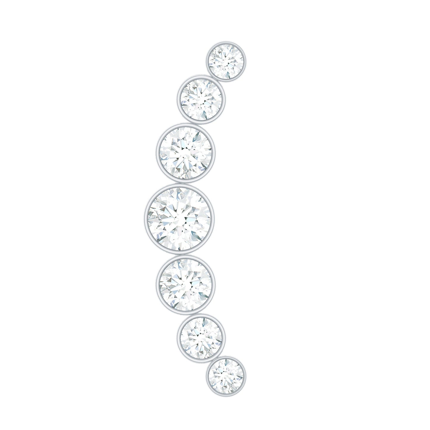 Graduated Diamond Crawler Helix Earring in Bezel Set