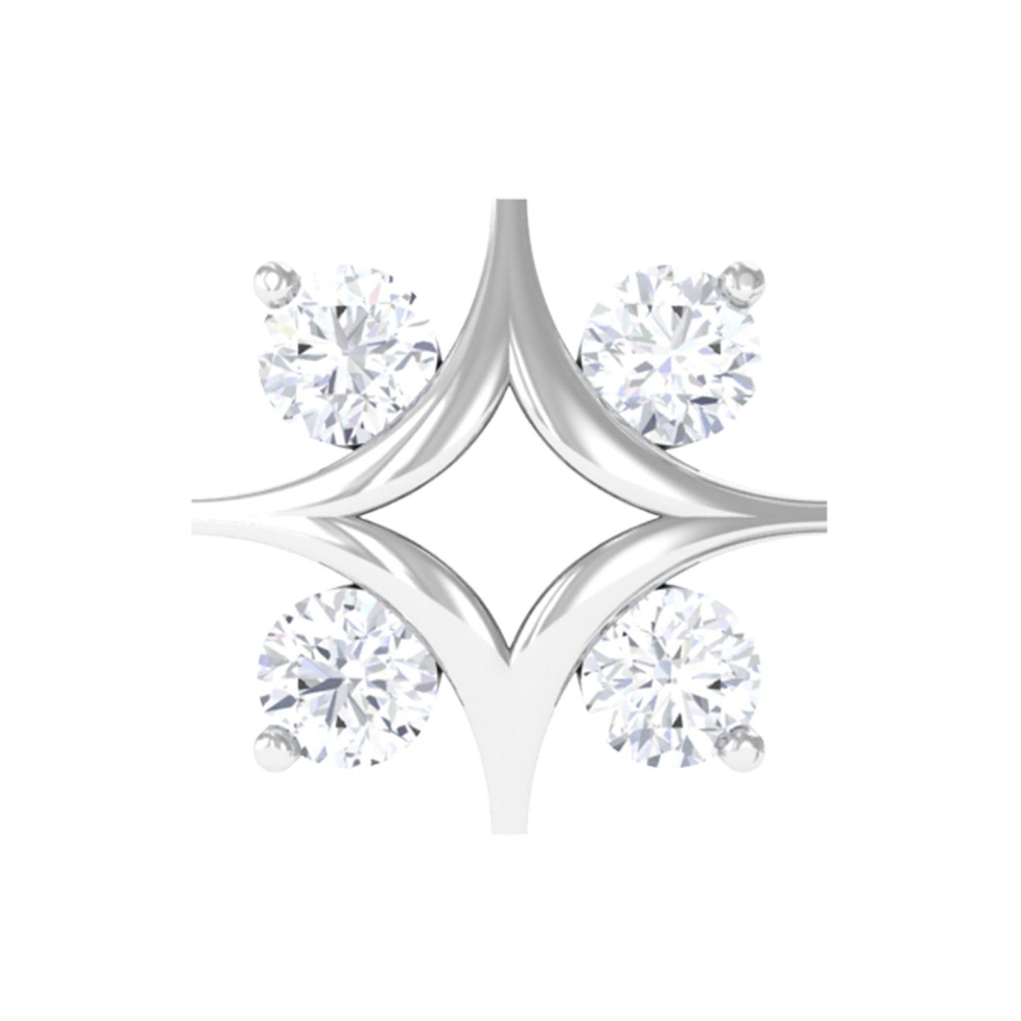 Round Cut Diamond Star Earring for Helix Piercing