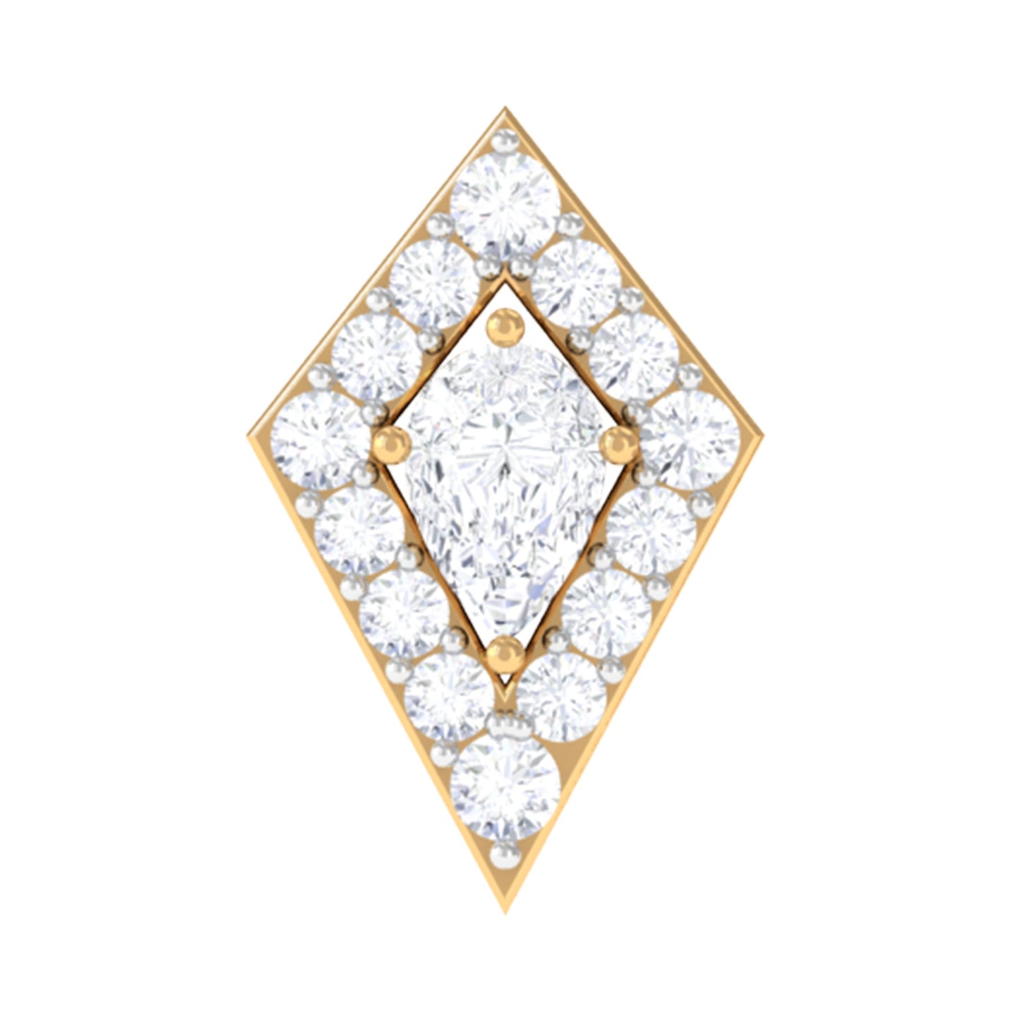 Modern Kite Shape Diamond Helix Earring