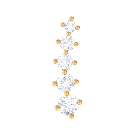 Minimal Graduated Diamond Crawler Earring