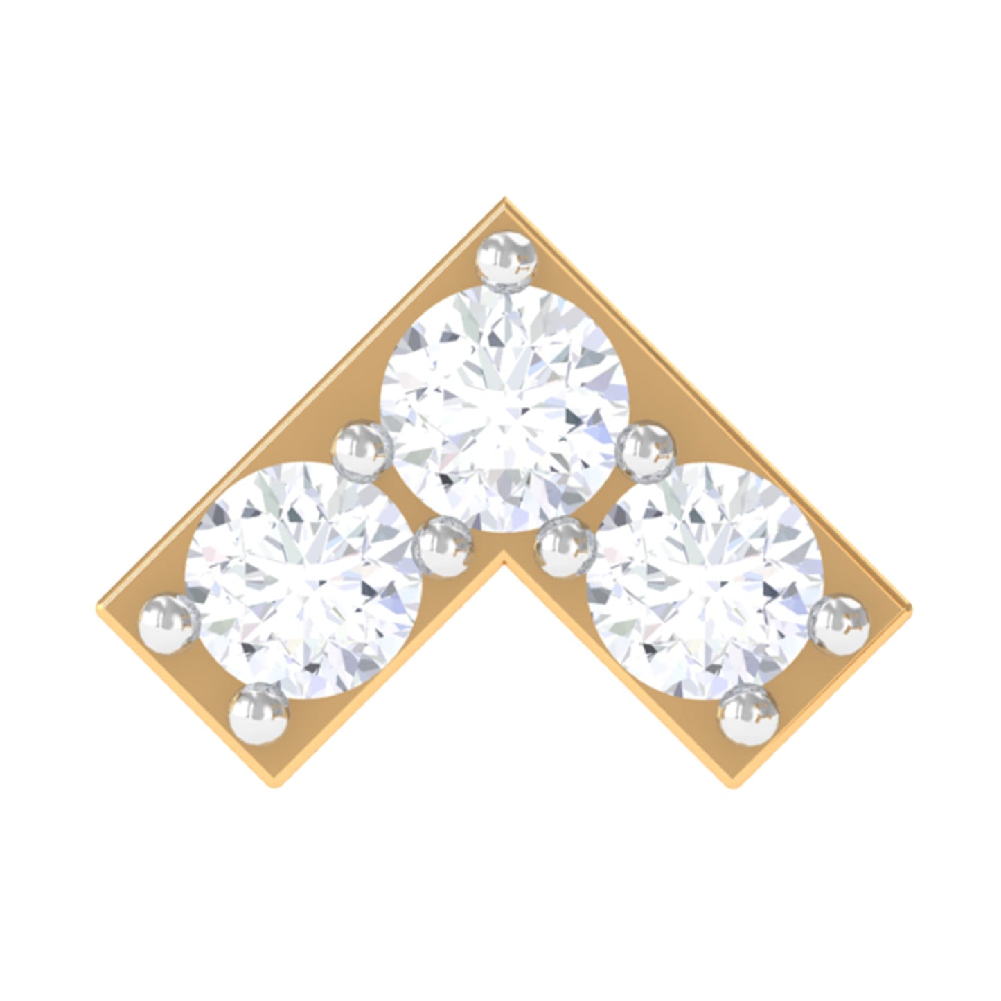 Certified Diamond Chevron V Earring for Tragus Piercing