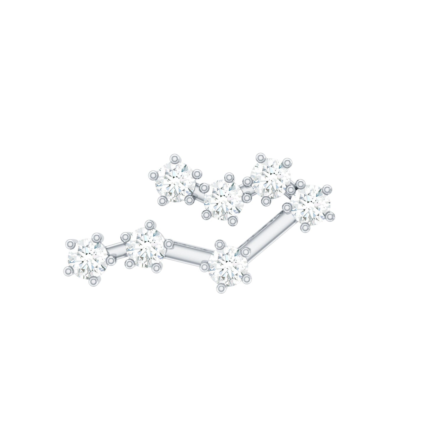 Round Diamond Gemini Zodiac Cartilage Earring