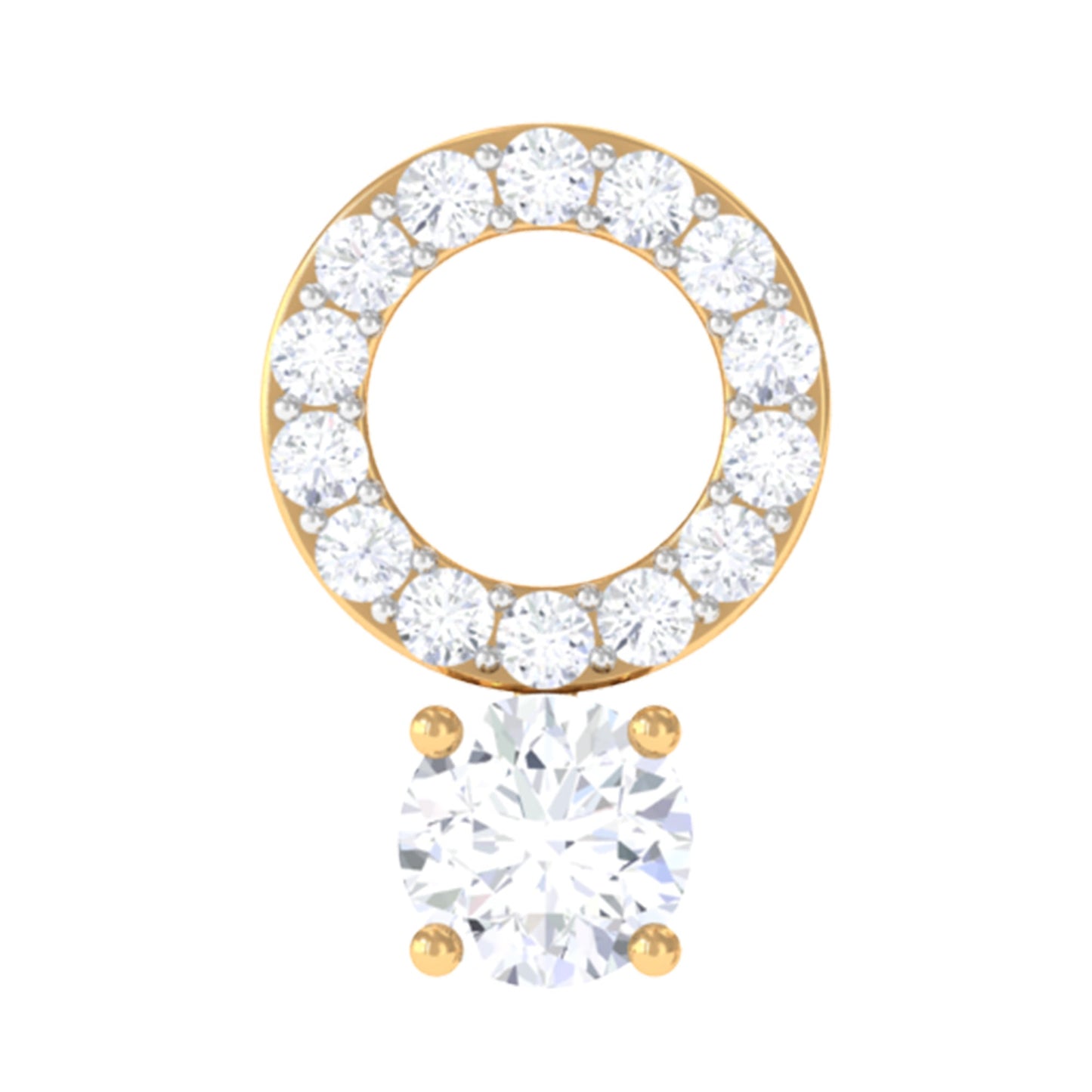 Certified Moissanite Open Circle Cartilage Earring for Women