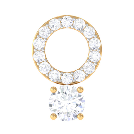 Certified Moissanite Open Circle Cartilage Earring for Women