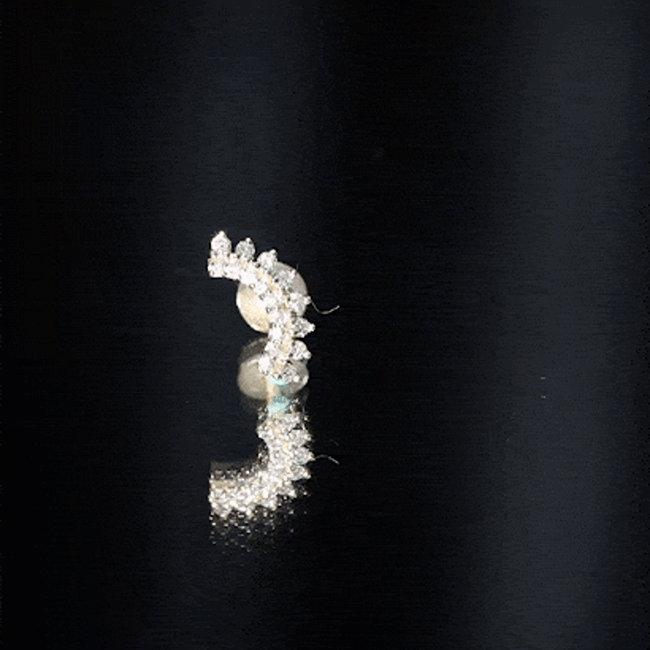 Certified Diamond Curved Cartilage Earring