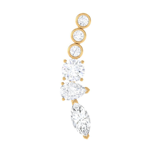 Certified Moissanite Designer Crawler Earring