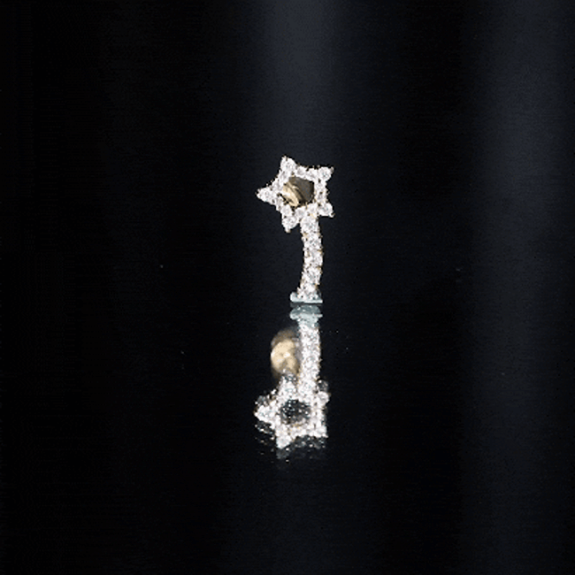 Certified Moissanite Shooting Star Cartilage Earring