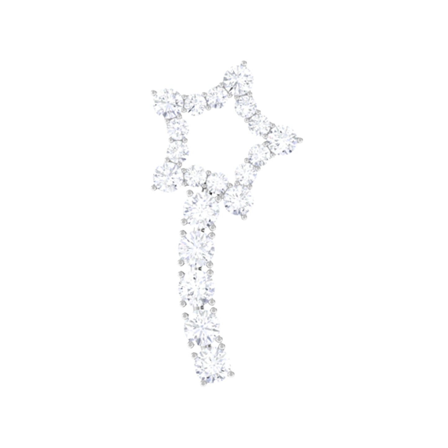 Certified Moissanite Shooting Star Cartilage Earring