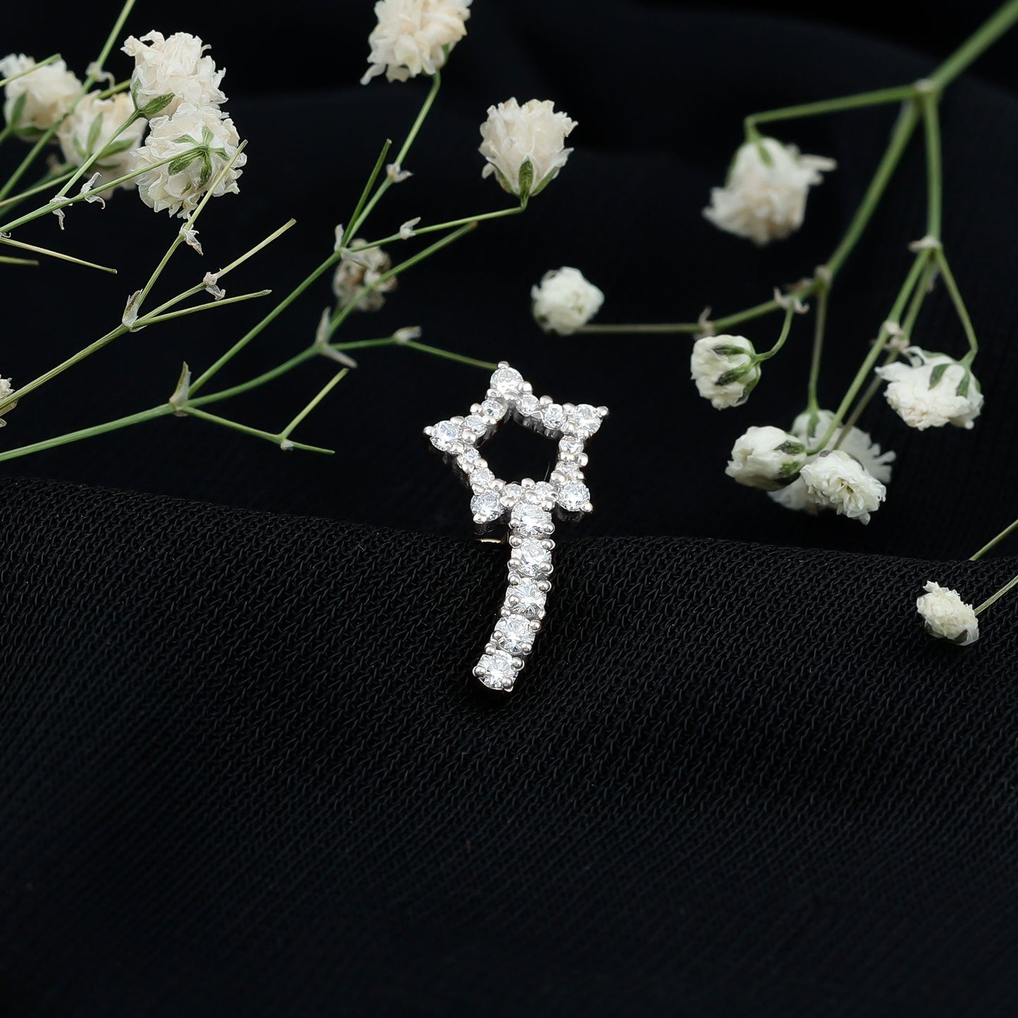 Certified Moissanite Shooting Star Cartilage Earring