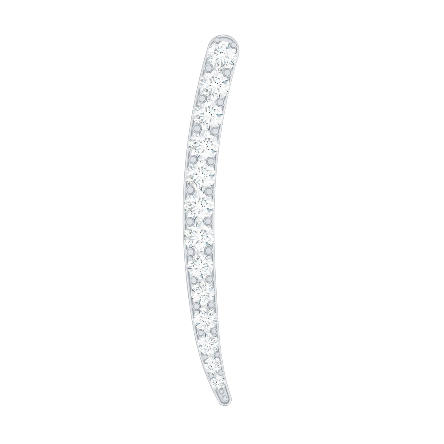Minimalist Moissanite Curved Climber Earring