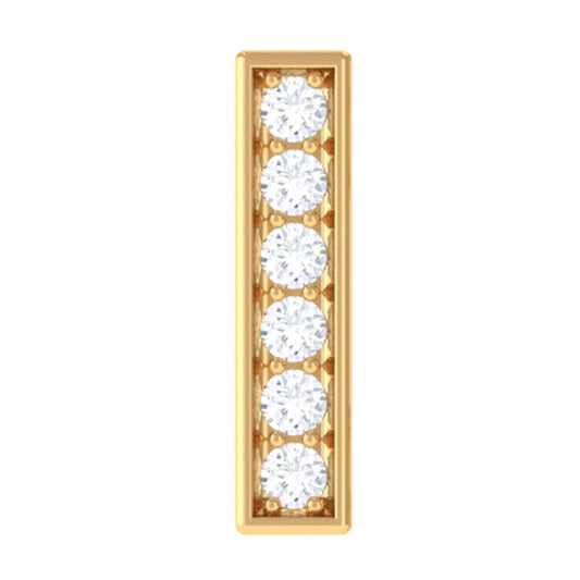 Round Moissanite Bar Earring for Cartilage Piercing
