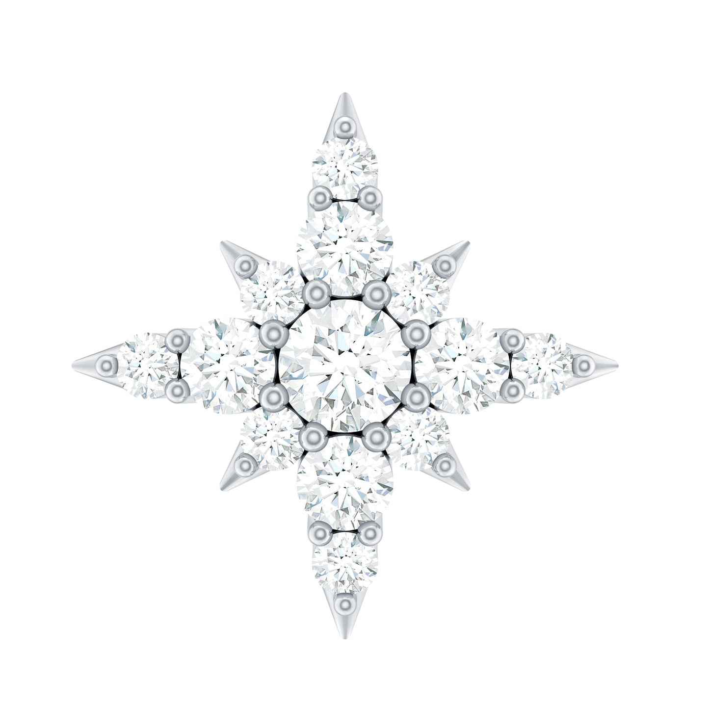 Moissanite Starburst Cartilage Earring with Flat Back