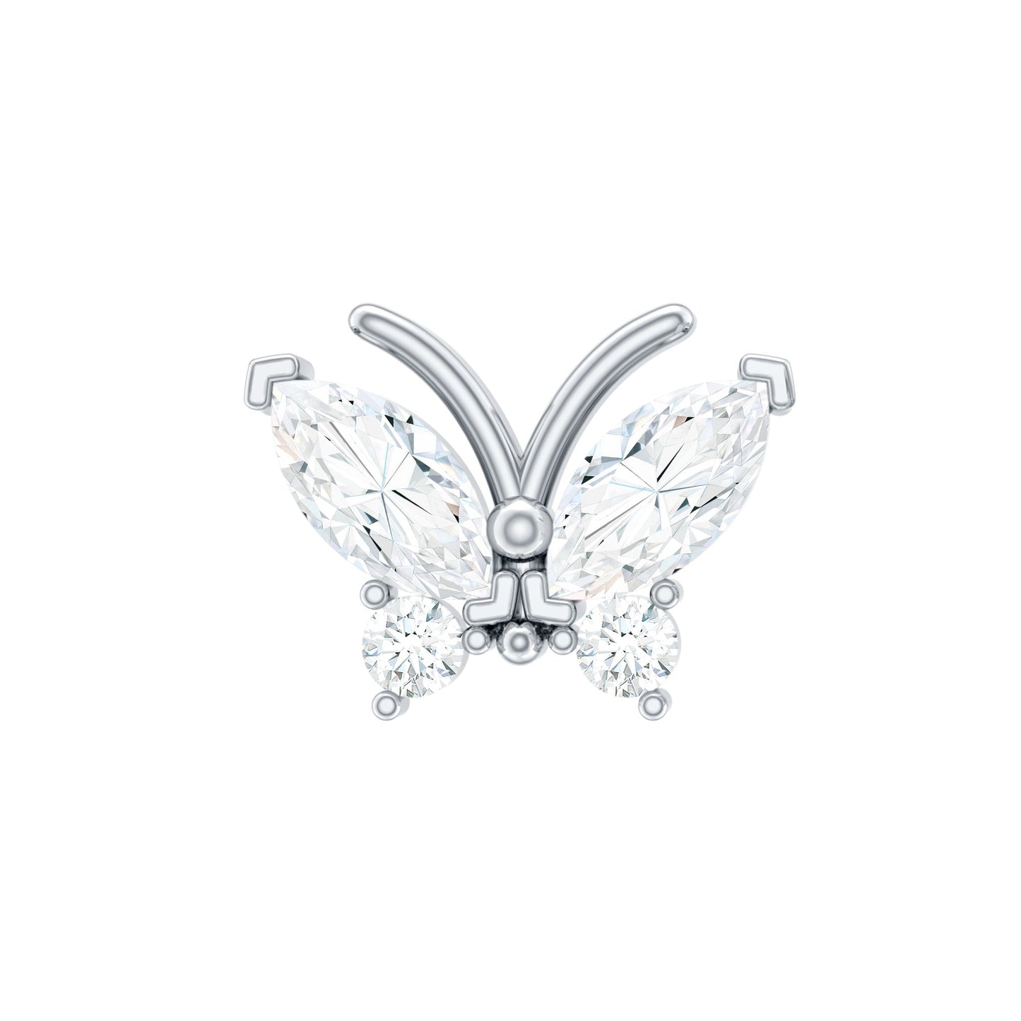 Natural Diamond Butterfly Earring for Helix Piercing