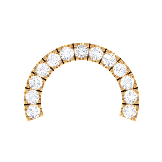 Moissanite Half Circle Earring for Helix Piercing