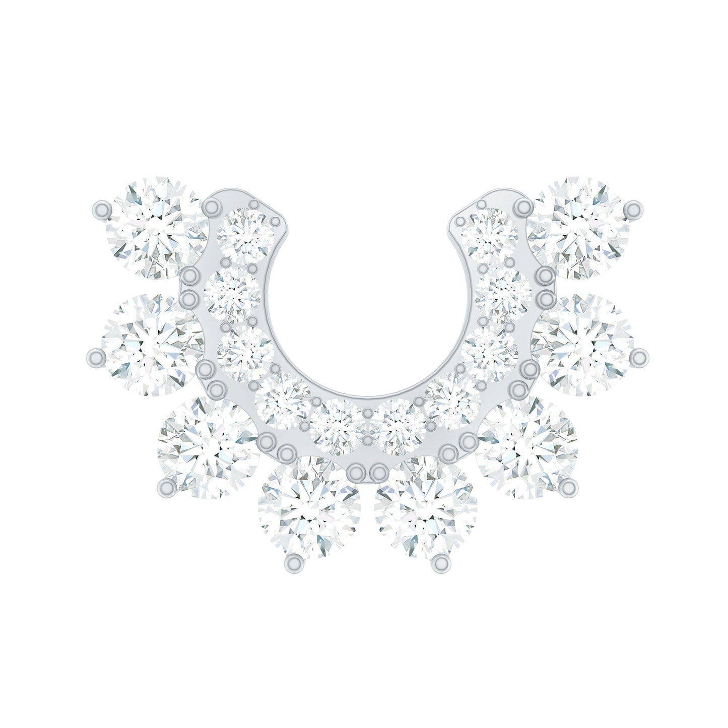 Certified Moissanite Cluster Curved Conch Earring