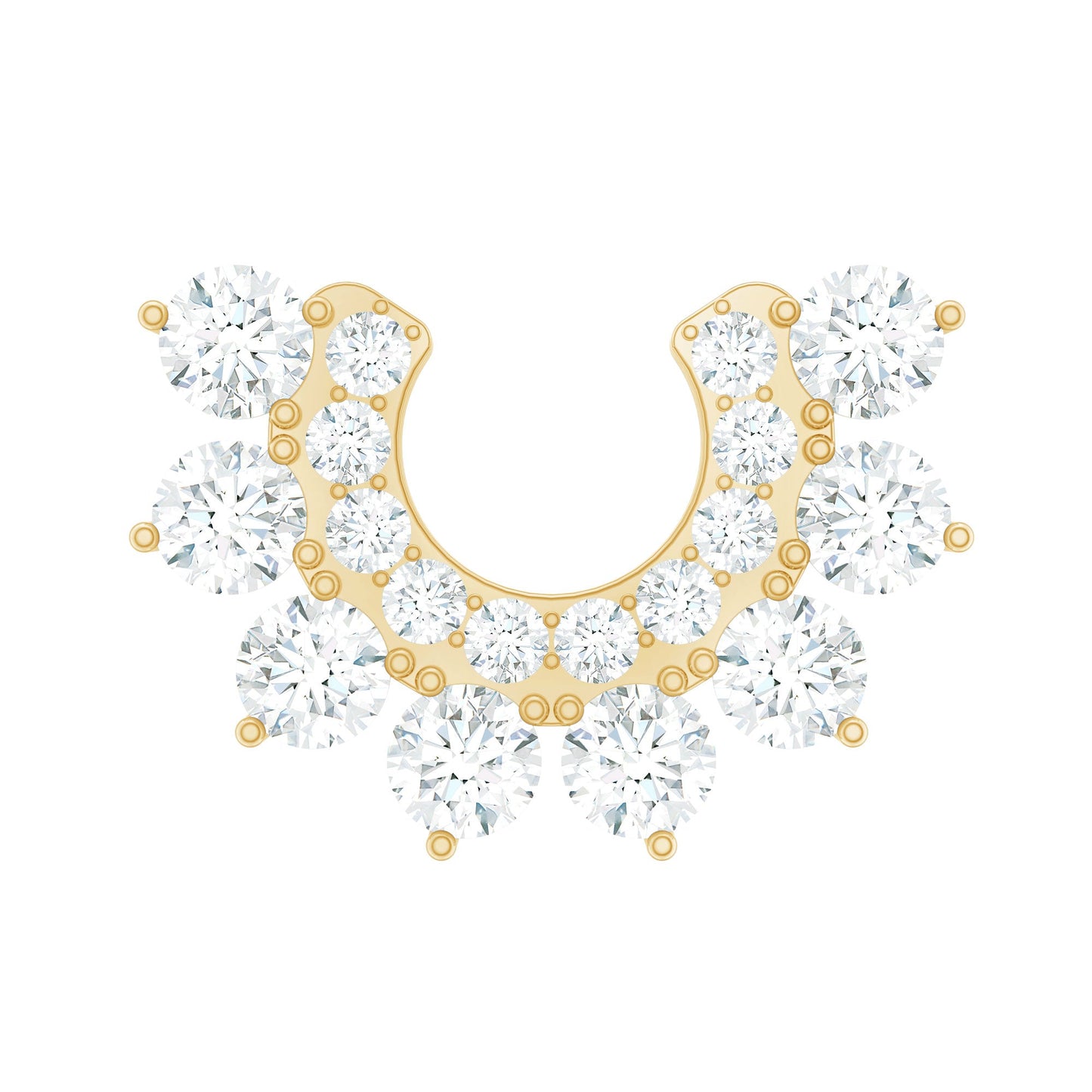 Certified Moissanite Cluster Curved Conch Earring