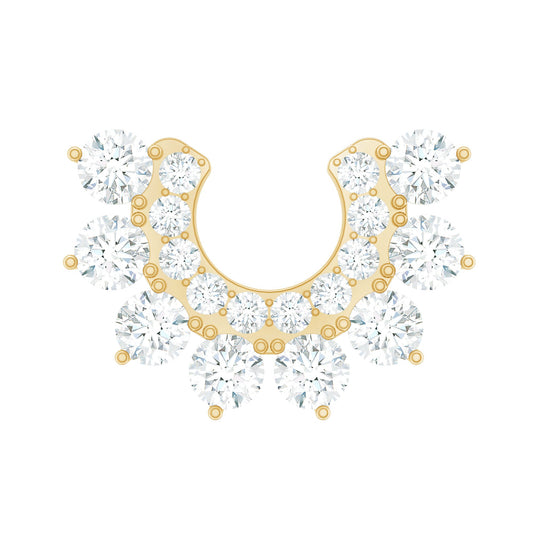 Certified Moissanite Cluster Curved Conch Earring