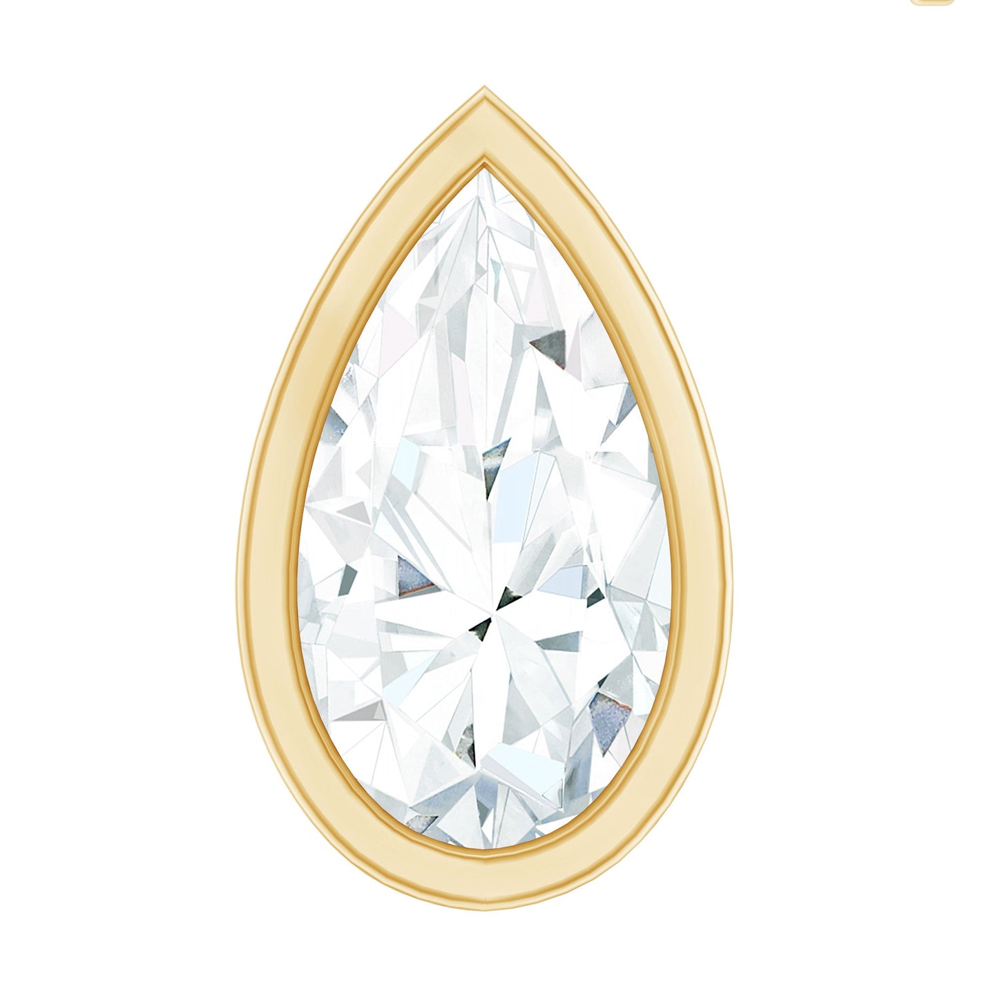 Bezel Set Moissanite Teardrop Stud Earring for Cartilage Piercing