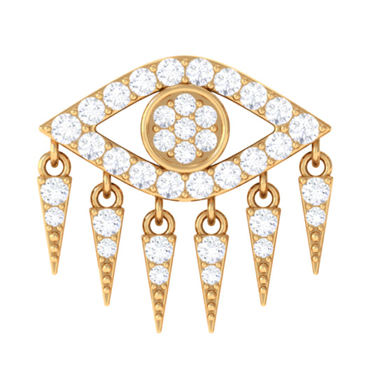 Unique Moissanite Evil Eye Earring for Cartilage Piercing