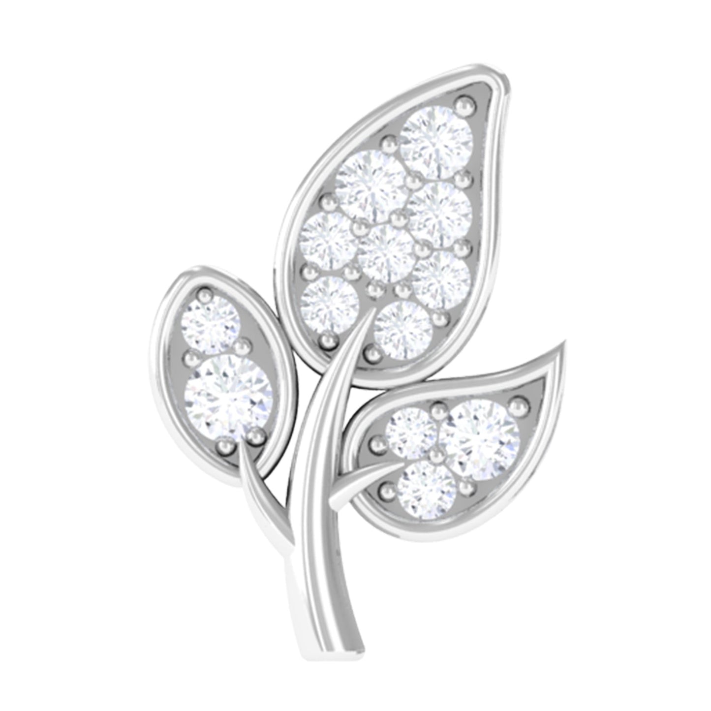 Dainty Moissanite Leaf Earring for Cartilage Piercing
