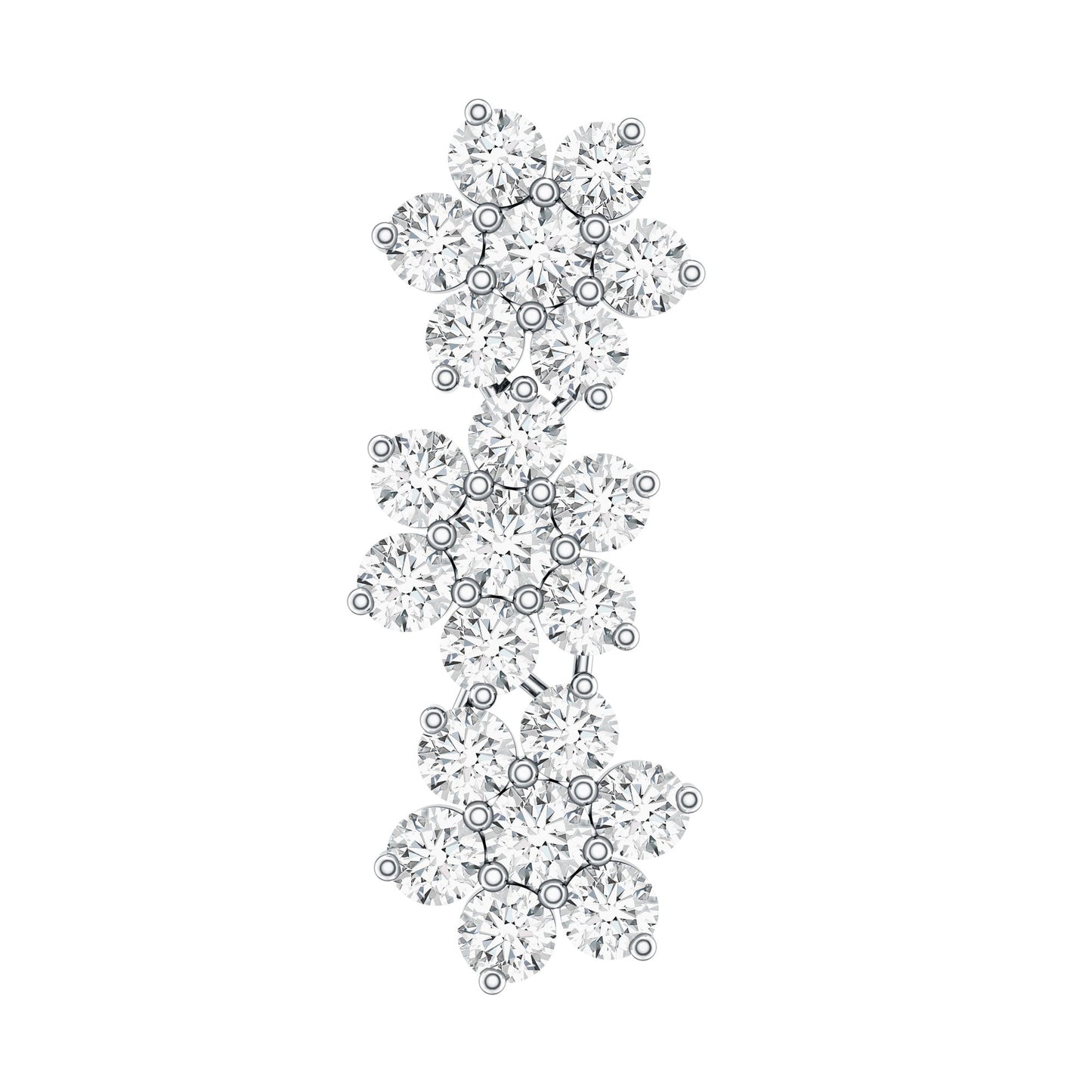Certified Moissanite Floral Ear Climber Earring
