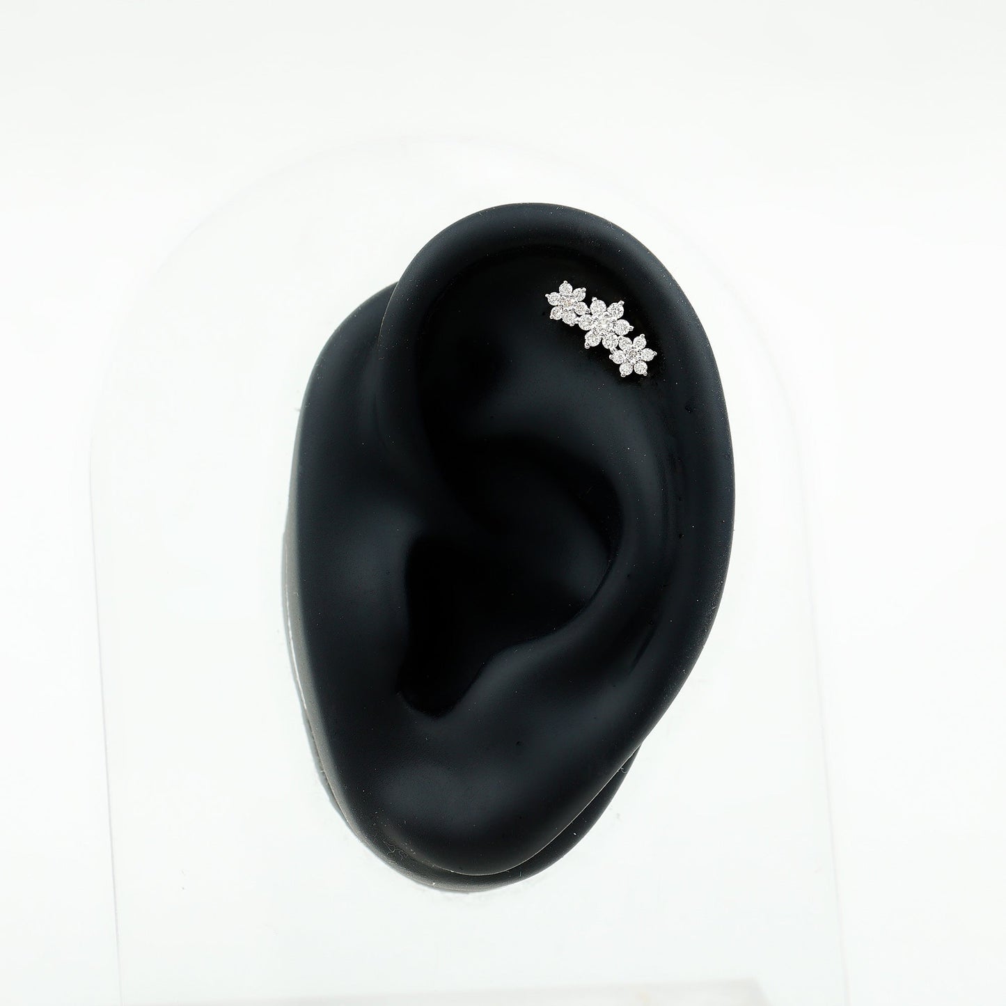 Certified Moissanite Floral Ear Climber Earring