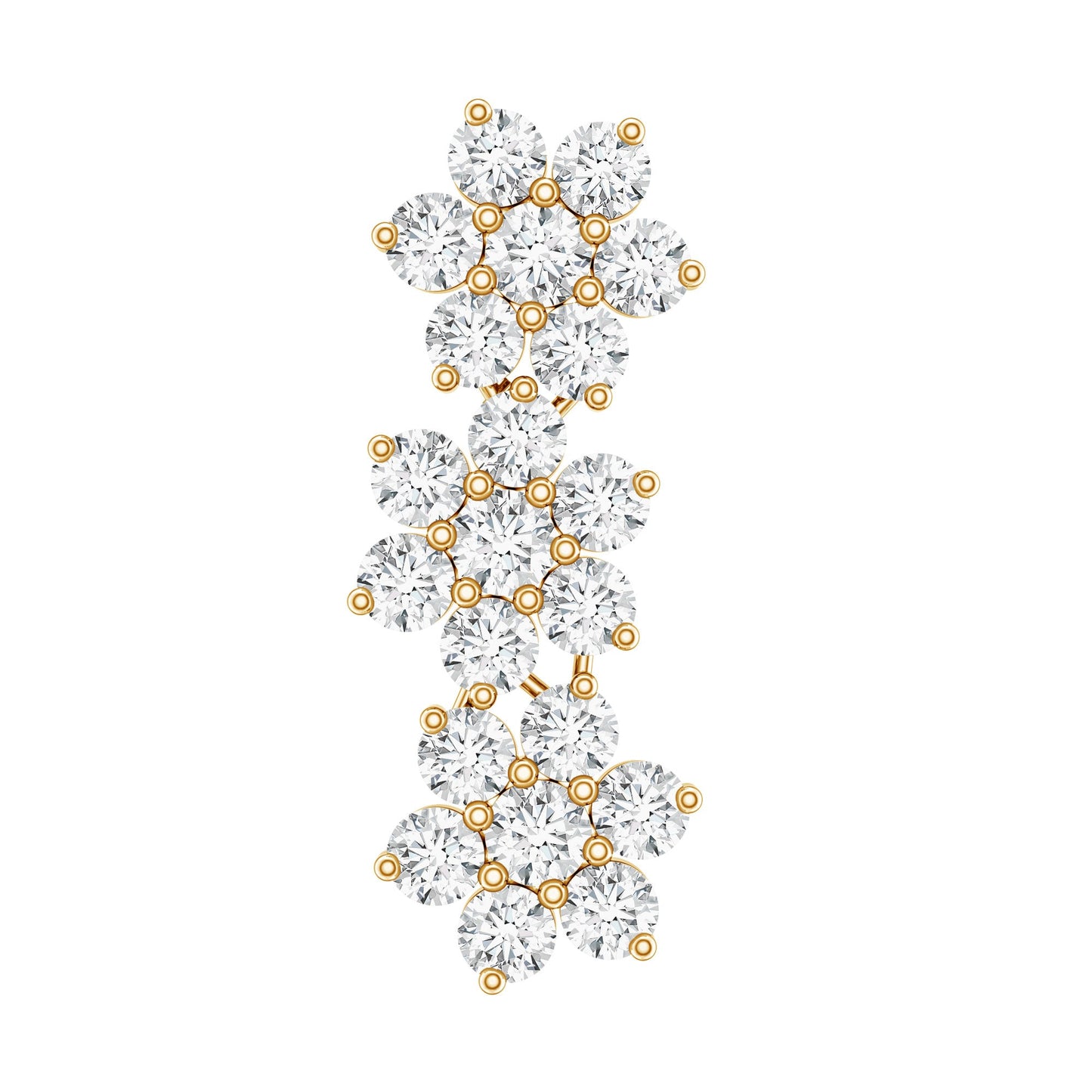 Certified Moissanite Floral Ear Climber Earring