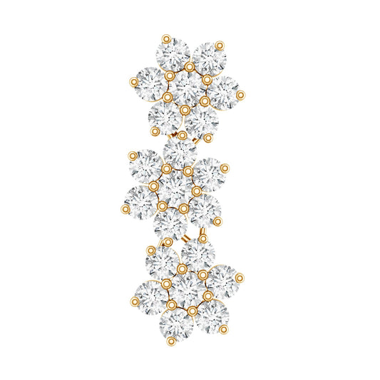 Certified Moissanite Floral Ear Climber Earring