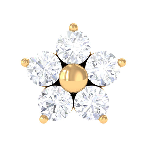 Certified Moissanite Flower Conch Earring for Women