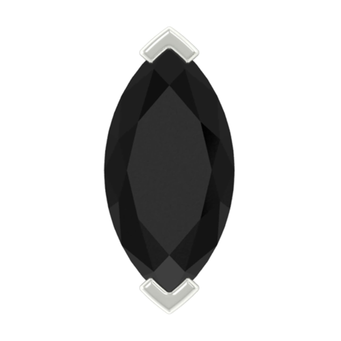 Natural 0.74 Carat Marquise Shape Black Onyx Conch Earring