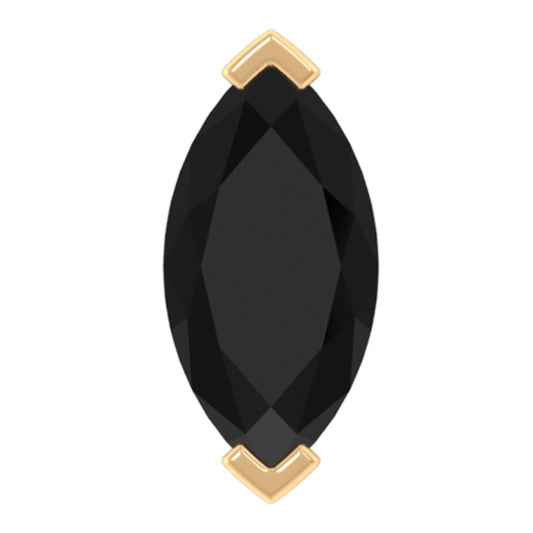 Natural 0.74 Carat Marquise Shape Black Onyx Conch Earring