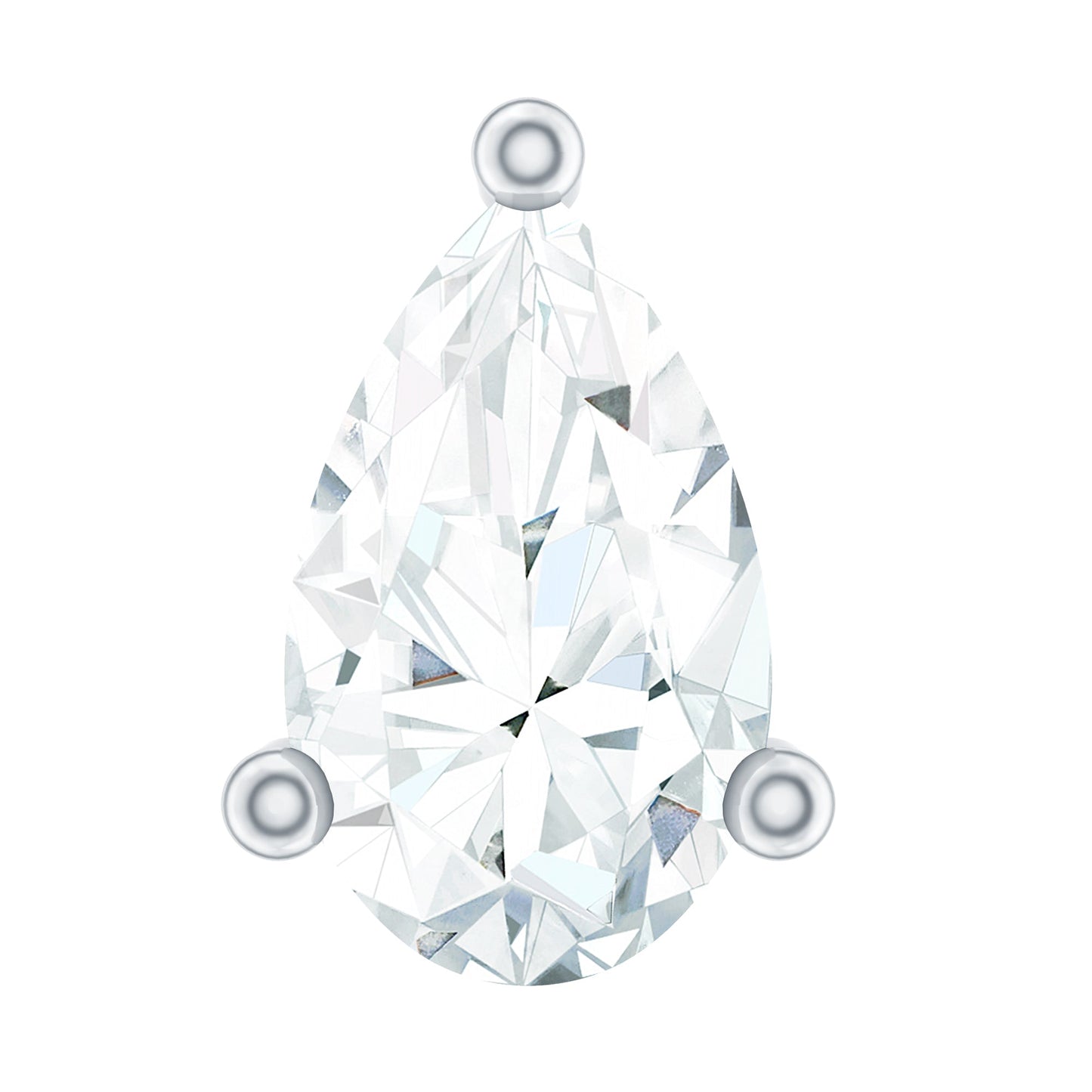Pear Shape Moissanite Solitaire Conch Earring