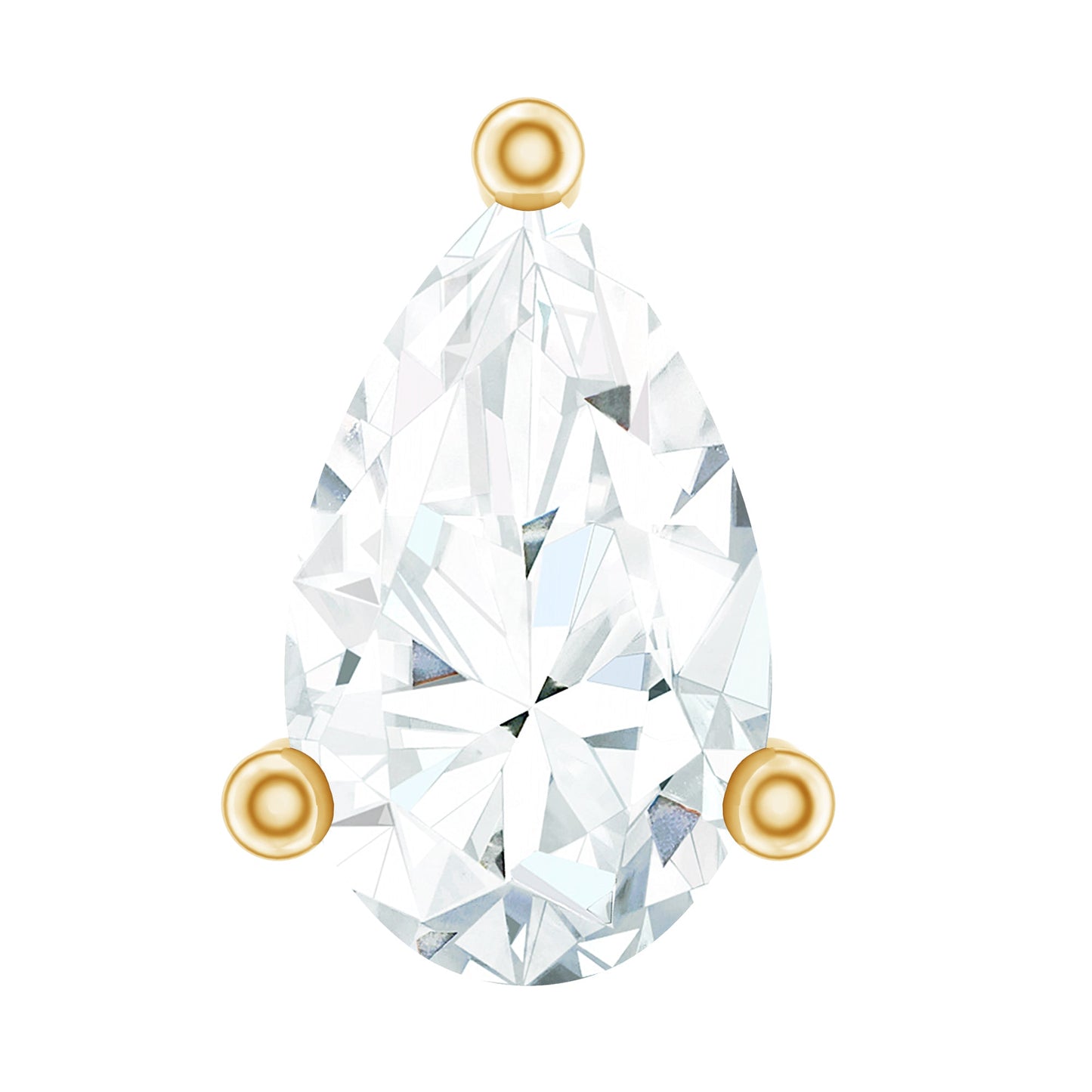 Pear Shape Moissanite Solitaire Conch Earring