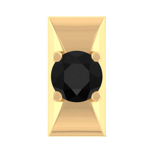 Round Cut Solitaire Black Onyx Bar Tragus Earring