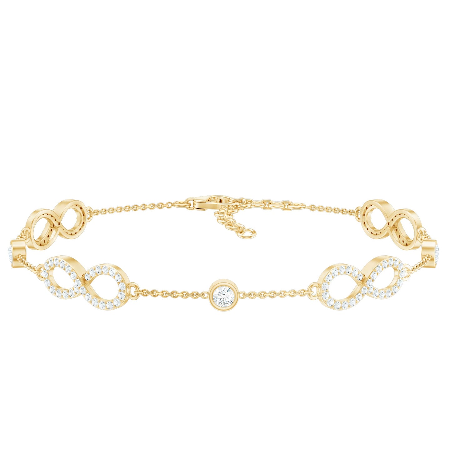 Certified Moissanite Infinity Chain Bracelet