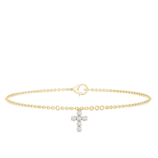 Certified Lab Grown Diamond Cross Bracelet