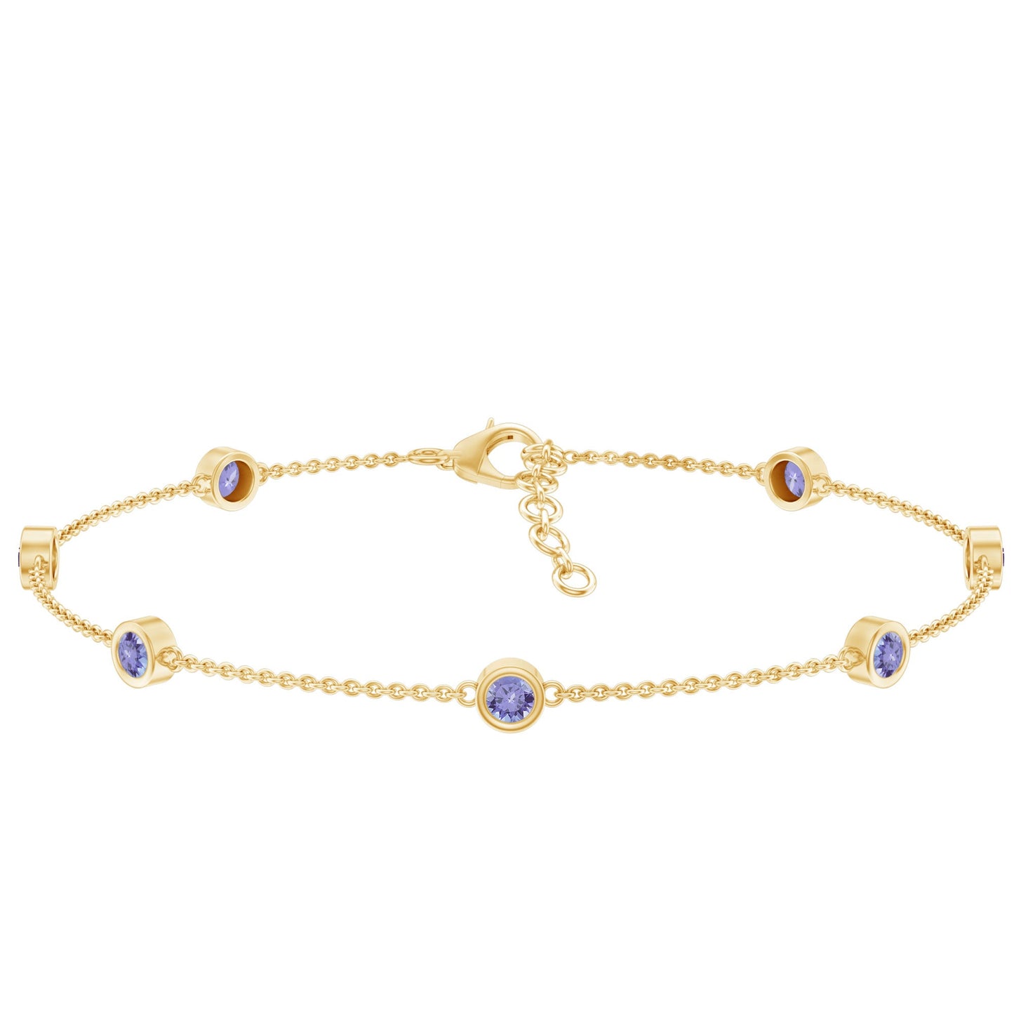 Certified Natural Tanzanite Chain Bracelet for Her