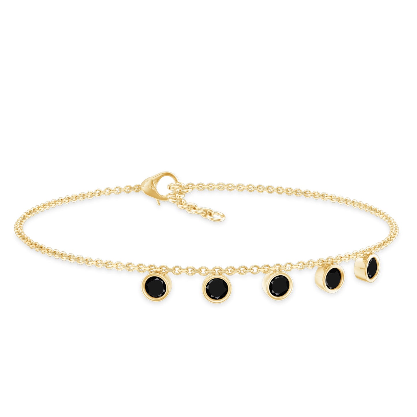 Black Onyx Charm Chain Bracelet
