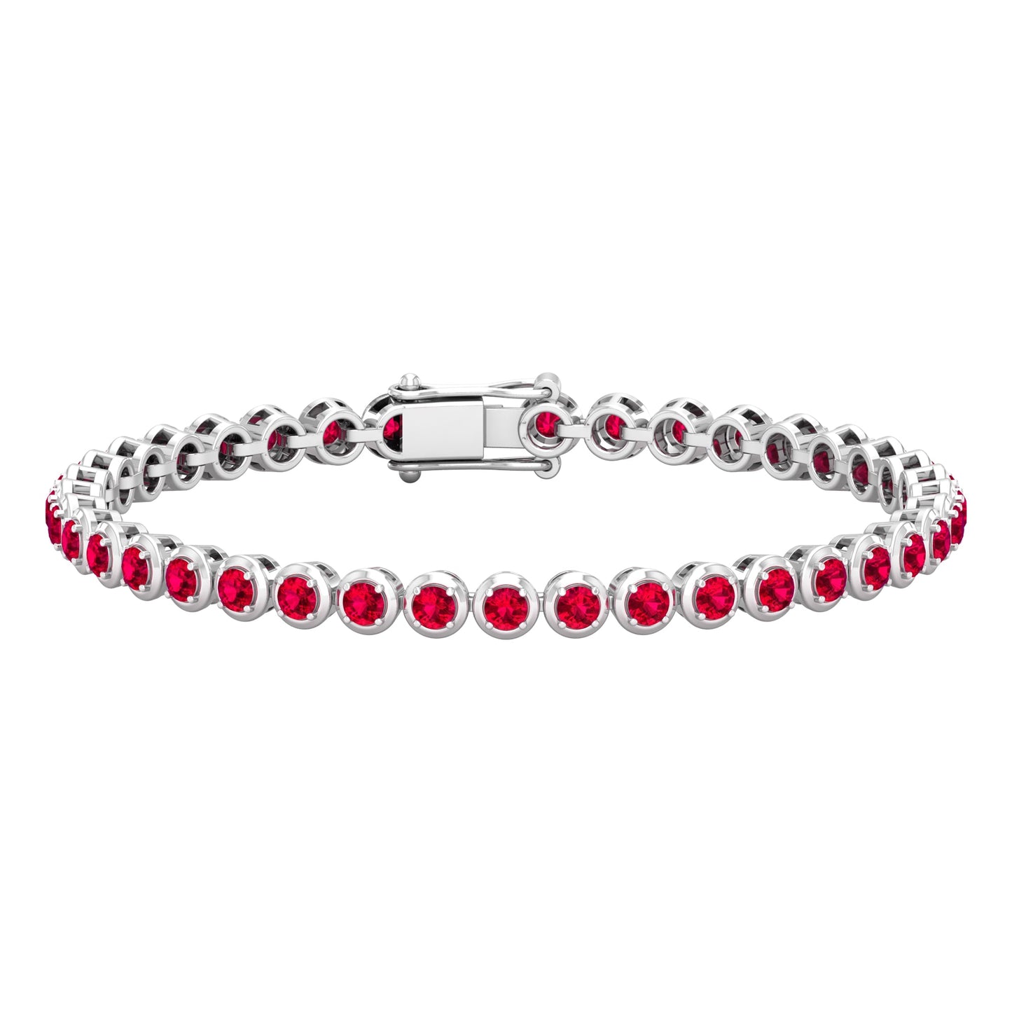 5.51 Carat Lab Grown Ruby Tennis Bracelet for Women
