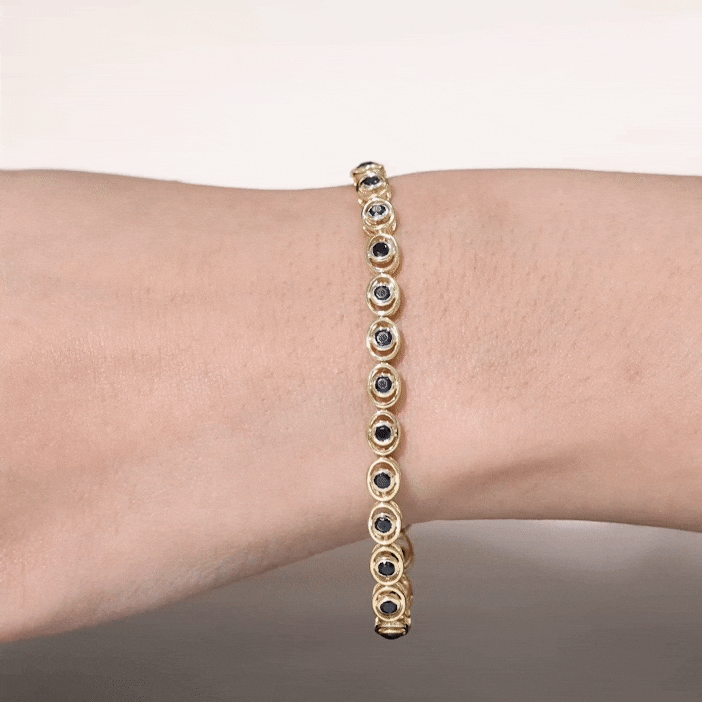 2.61 Carat Black Onyx Tennis Bracelet with Certificate