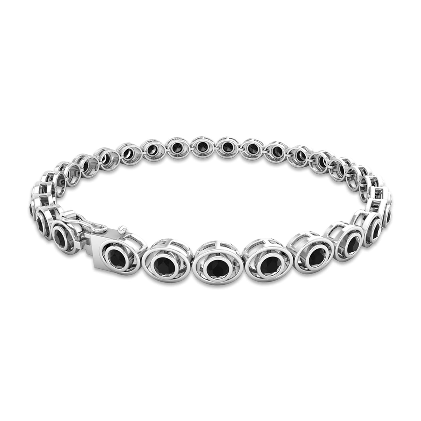 2.61 Carat Black Onyx Tennis Bracelet with Certificate