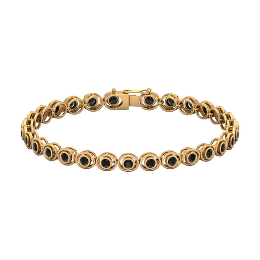2.61 Carat Black Onyx Tennis Bracelet with Certificate
