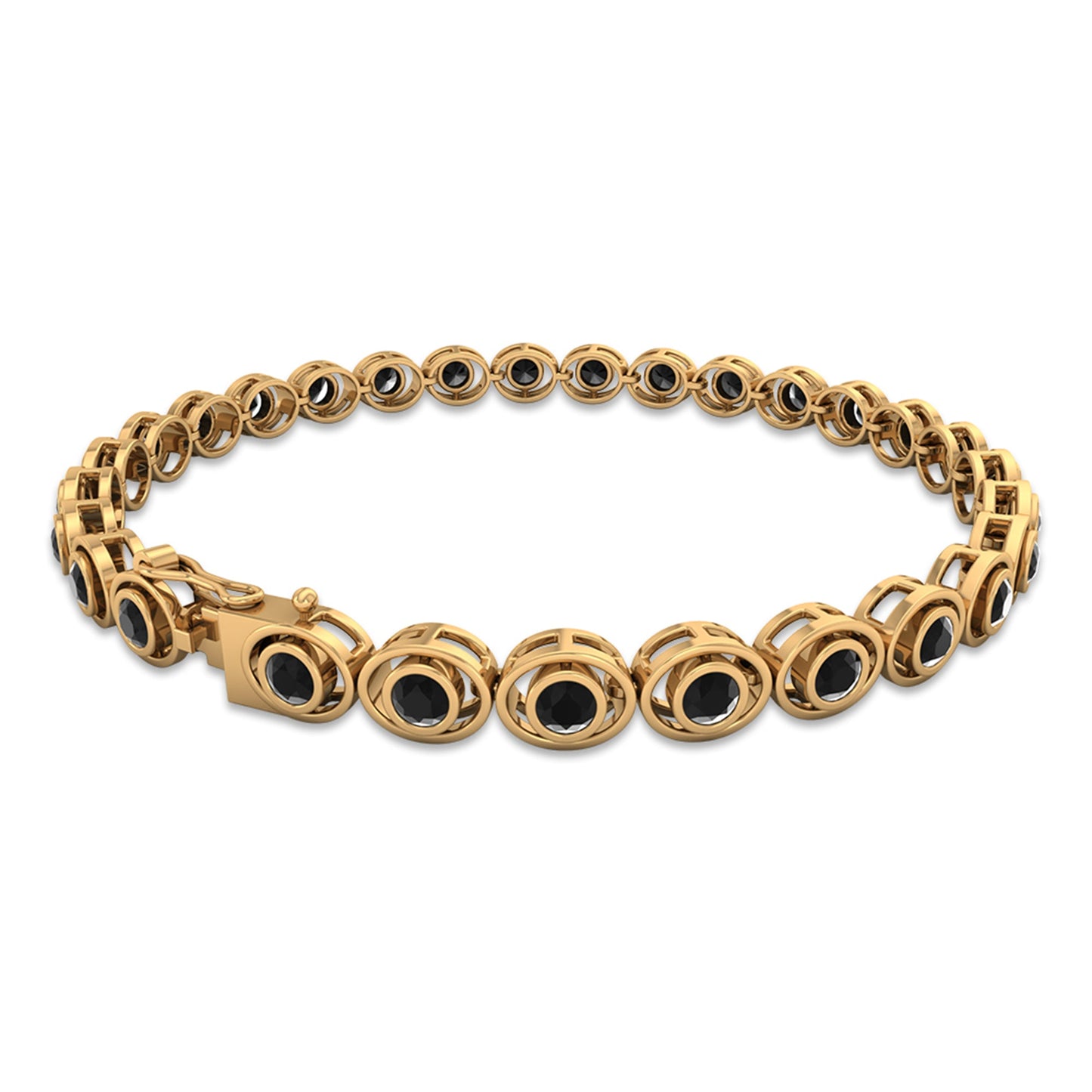 2.61 Carat Black Onyx Tennis Bracelet with Certificate