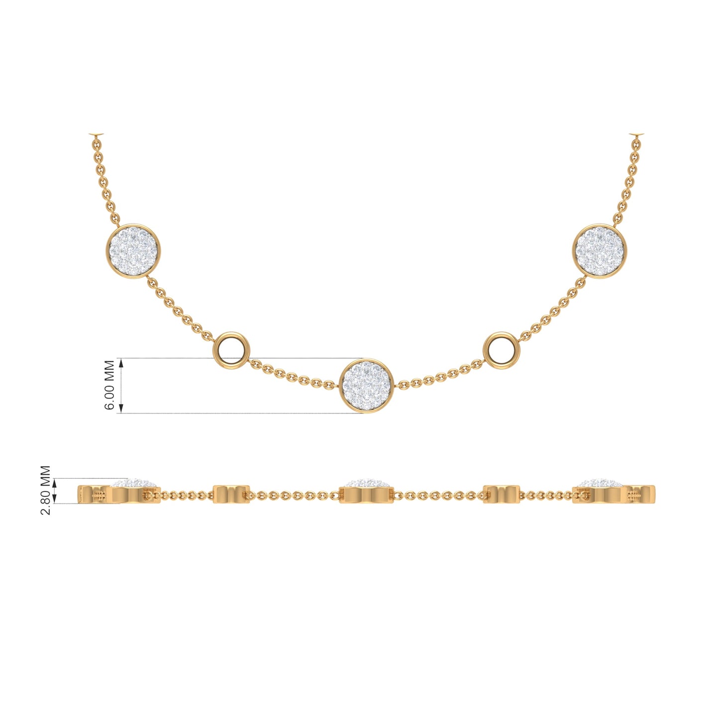 Emerald and Diamond Station Chain Bracelet