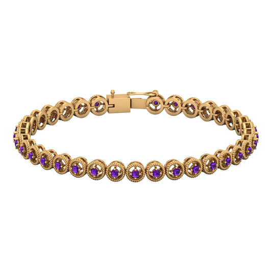 Natural 3.4 Carat Amethyst Tennis Bracelet for Women