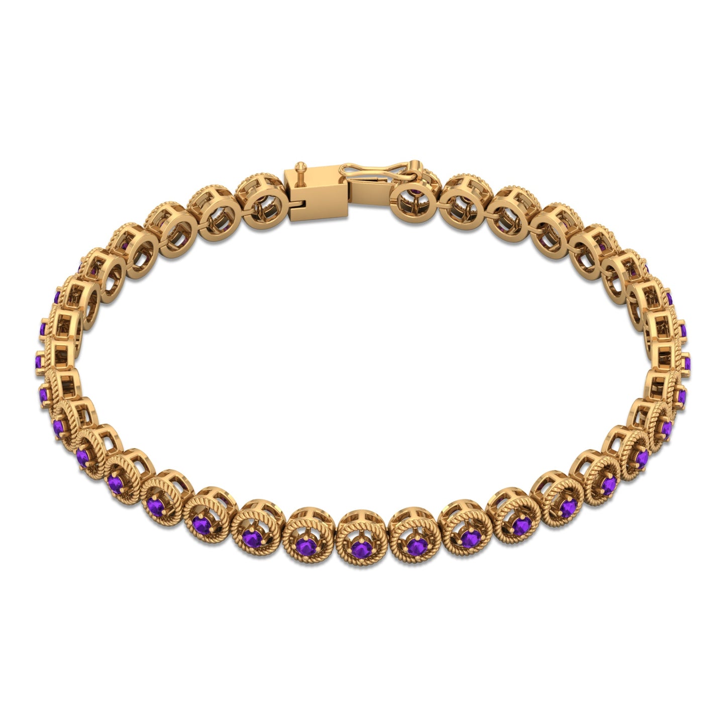 Natural 3.4 Carat Amethyst Tennis Bracelet for Women