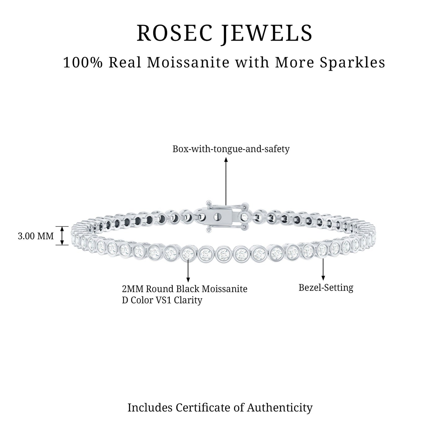 3.50 CT Moissanite Wedding Tennis Bracelet For Bride